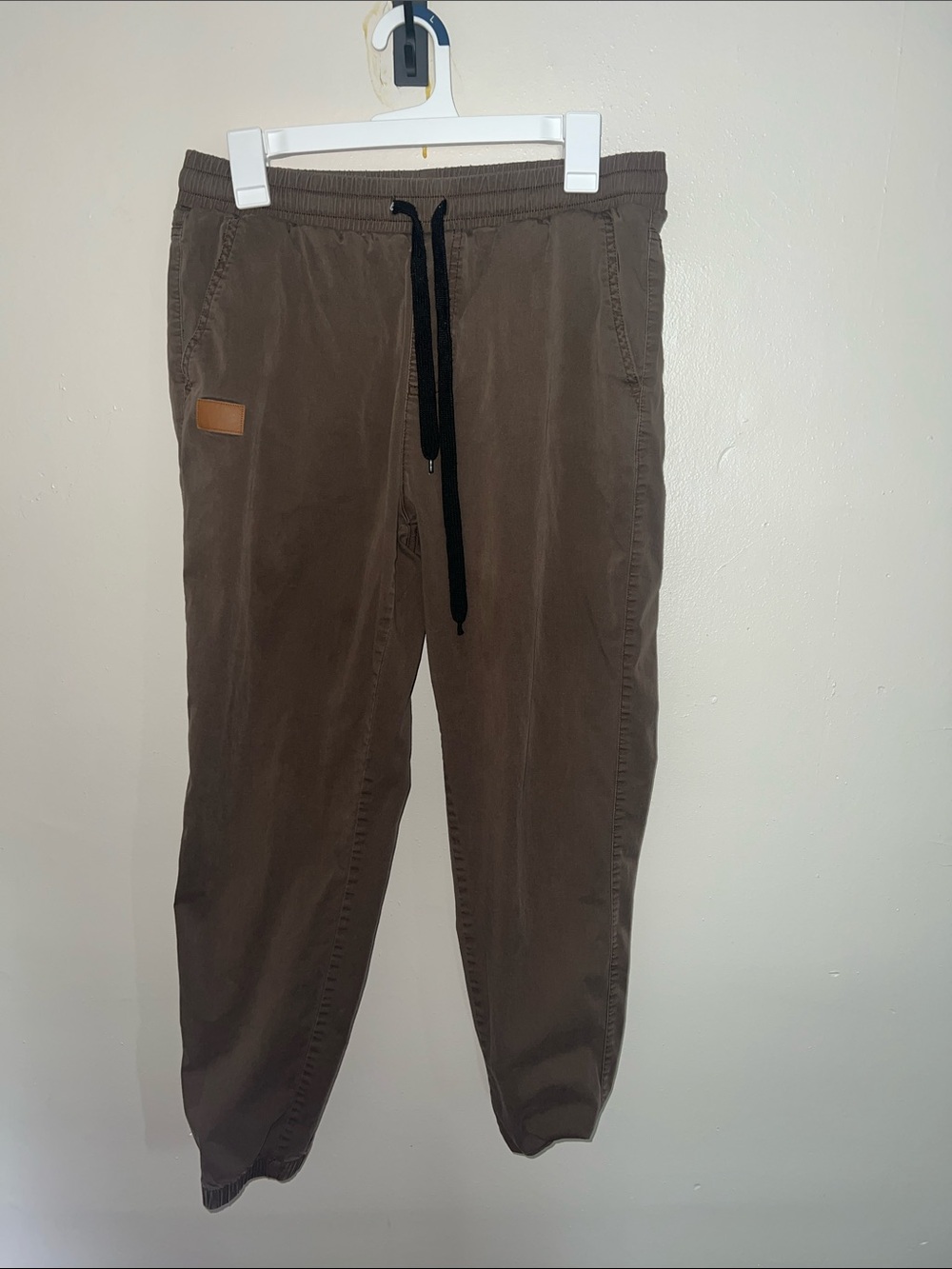 Amazon Women's Brown Jogger Pants with Black Drawstring